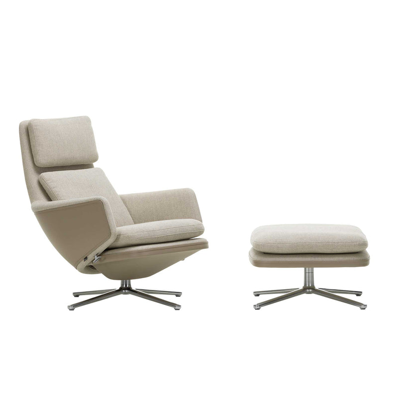 Vitra - Grand Relax Sessel & Ottoman | Dumet beige / Leder / sand