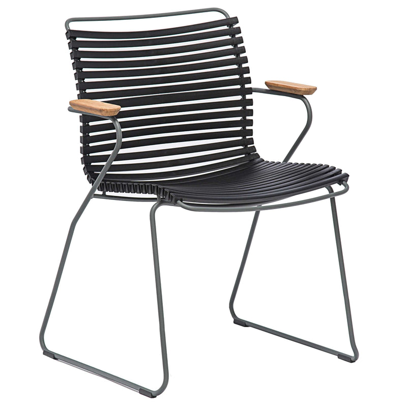 HOUE - CLICK Outdoor Dining Armlehnstuhl mit niedriger Lehne | schwarz