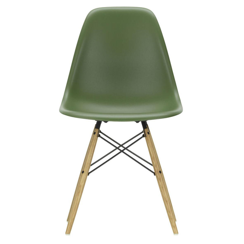 Vitra - Eames Plastic Side Chair DSW RE | Filzgleiter basic dark / forest RE / Esche honigfarben