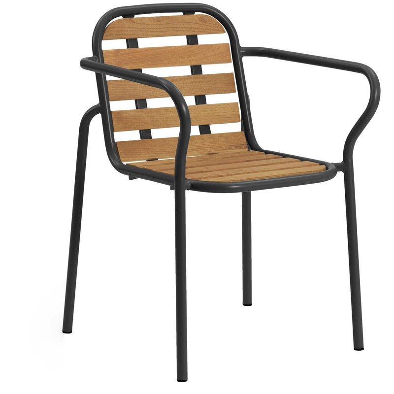 Normann Copenhagen - Vig Outdoor Armlehnstuhl | Robinie natur / schwarz