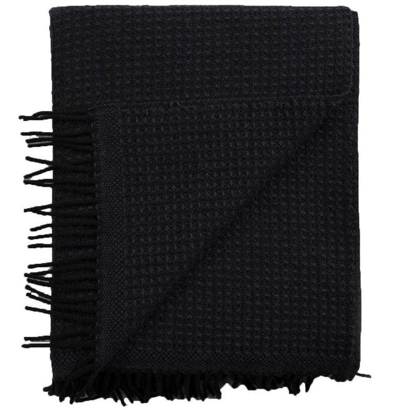 Røros Tweed - Vega Wolldecke | schwarz