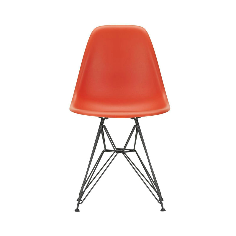 Vitra - Eames Plastic Side Chair DSR RE | Filzgleiter basic dark / poppy red RE / basic dark