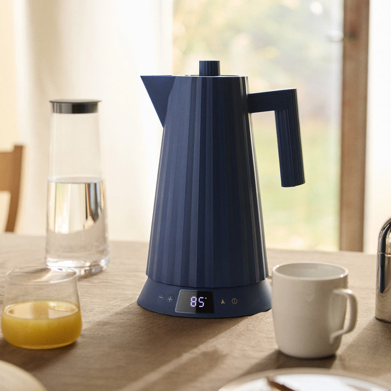 Alessi - Plissé Wasserkocher mit Temperaturregelung | blau