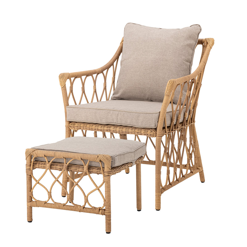Bloomingville - Belluce Loungestuhl mit Hocker |