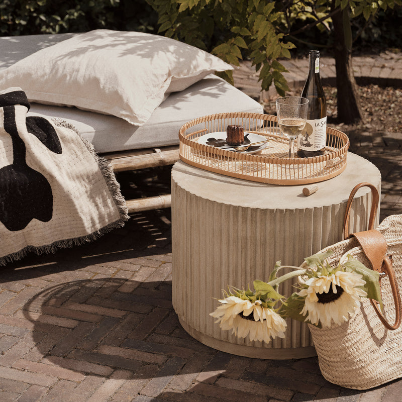 Broste Copenhagen - Rillo Beistelltisch | Ø 56 x H 42 cm / antique beige