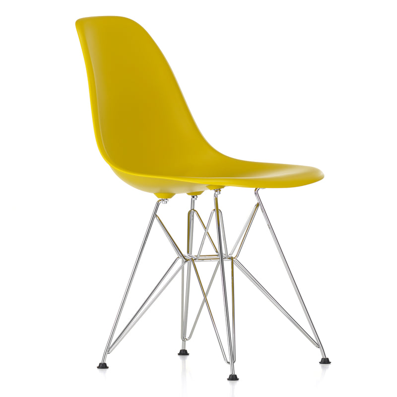 Vitra - Eames Plastic Side Chair DSR RE | Kunststoffgleiter basic dark / senf RE / verchromt