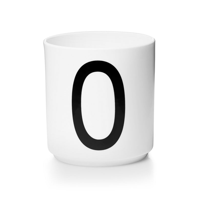 Design Letters - AJ Porzellan Becher A-Z | O / weiß