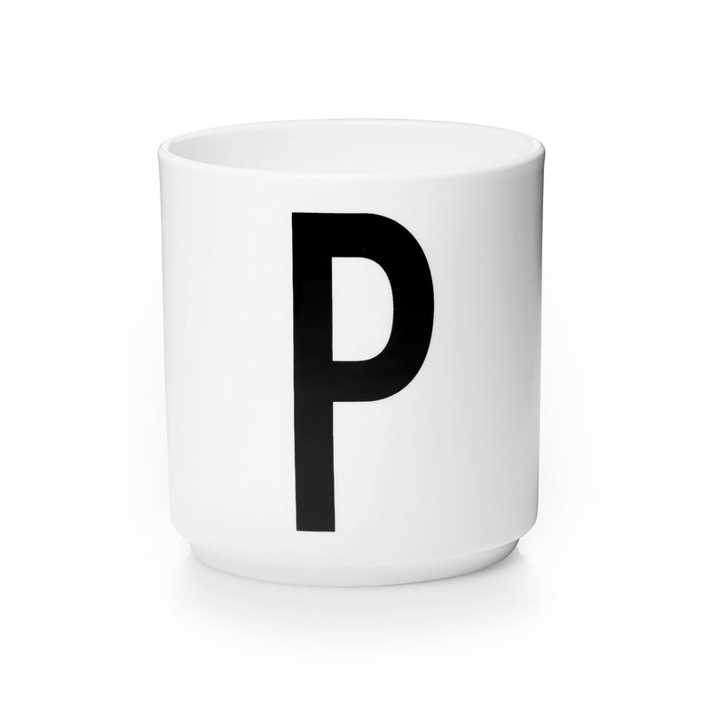 Design Letters - AJ Porzellan Becher A-Z | P / weiß