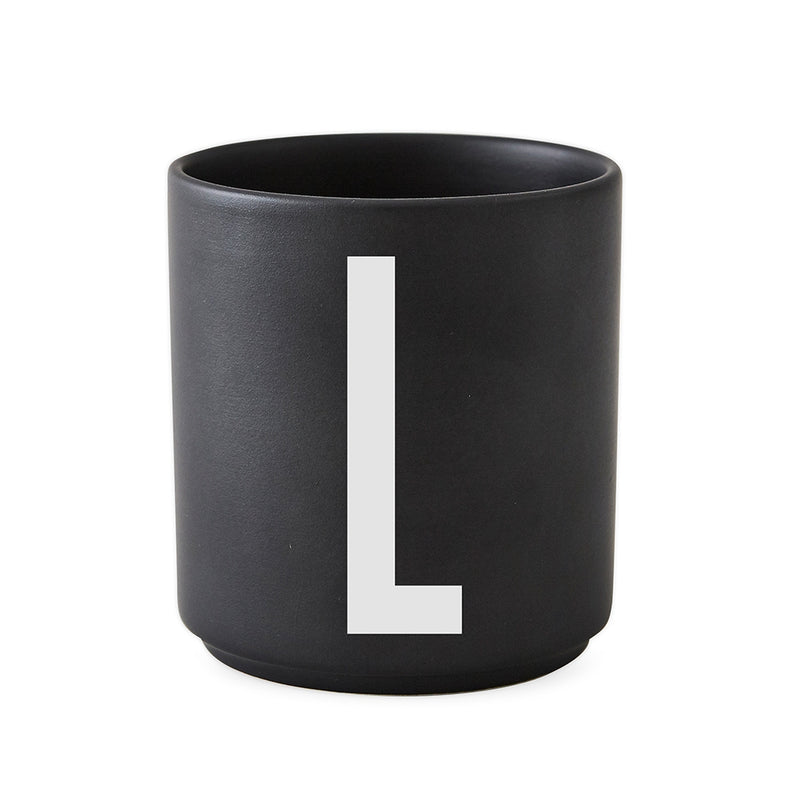 Design Letters - AJ Porzellan Becher A-Z | L / schwarz