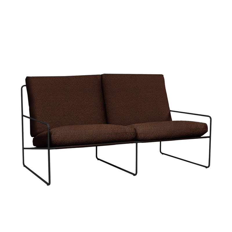 Ferm Living - Desert Outdoor 2-Sitzer Sofa | schwarz/chestnut