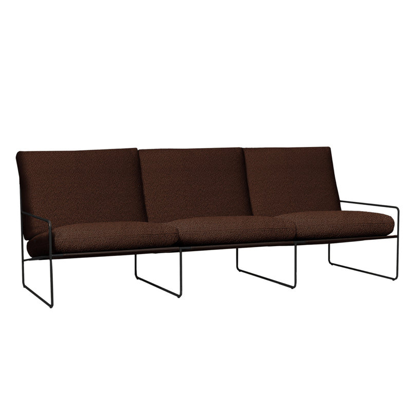 Ferm Living - Desert Outdoor 3-Sitzer Sofa | schwarz/chestnut