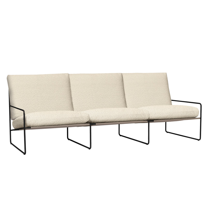 Ferm Living - Desert Outdoor 3-Sitzer Sofa | schwarz/off-weiß