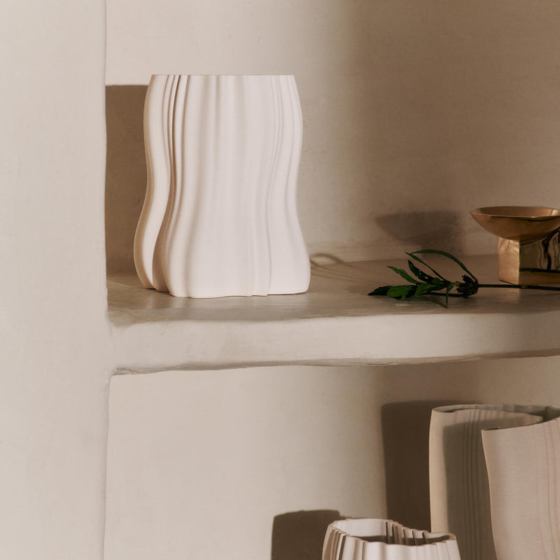 Ferm Living - Moire Vase | H 20 cm / off-white