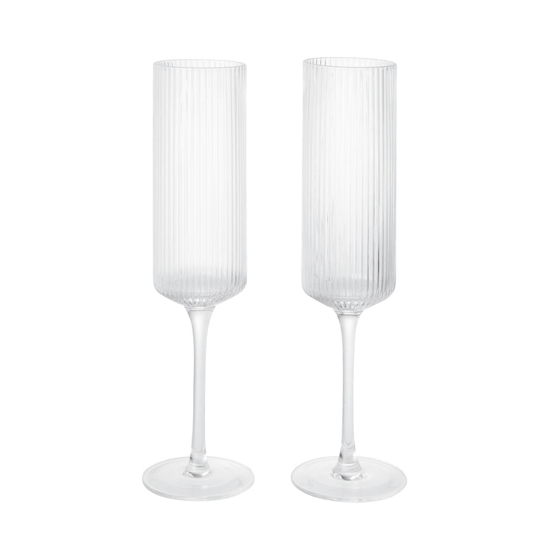 Ferm Living - Ripple Champagnerflöte | klar