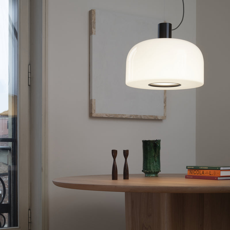 Flos - Bellhop Glass Pendelleuchte | Ø 45 cm / braun