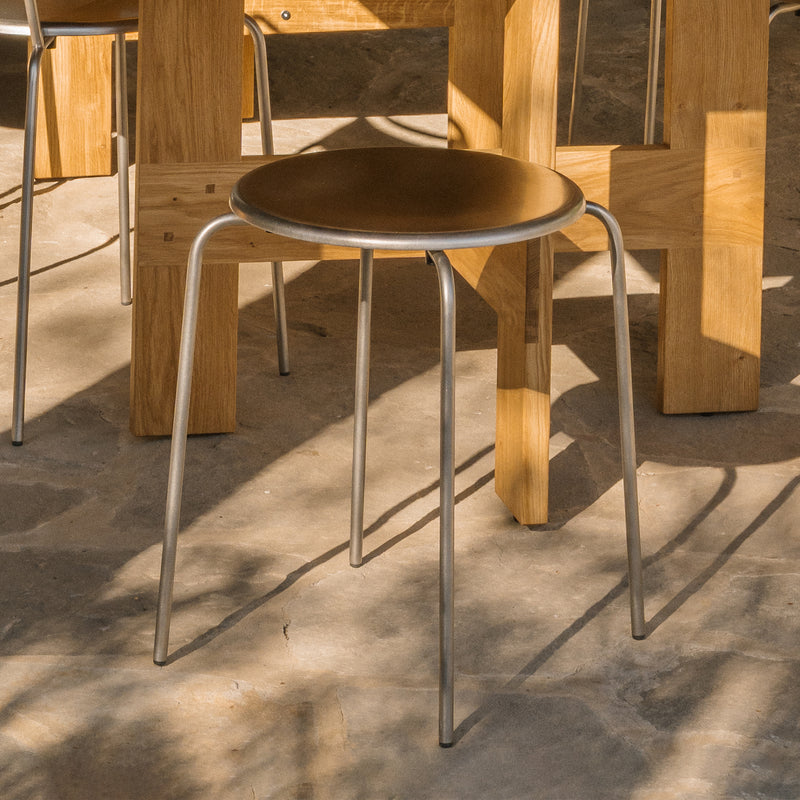 Frama - Petit Rond Hocker | Edelstahl gebürstet