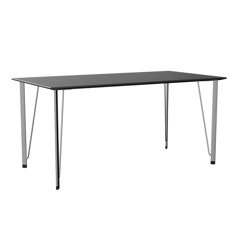 Fritz Hansen - FH3605 Schreibtisch | ohne Schublade / Esche schwarz lackiert / Chrom