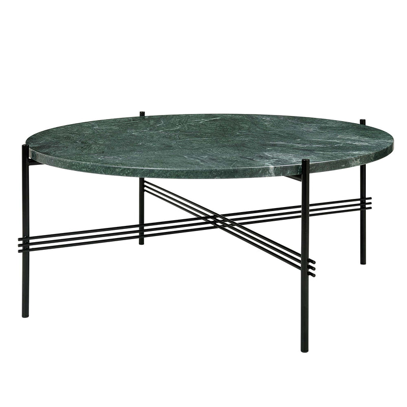 Gubi - TS Couchtisch | Ø 80 cm / Verde Guatemala / schwarz matt