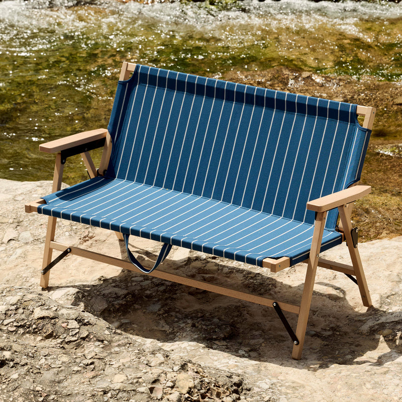 HAY - Outdoor Market Klappsofa | blue with beige stripe