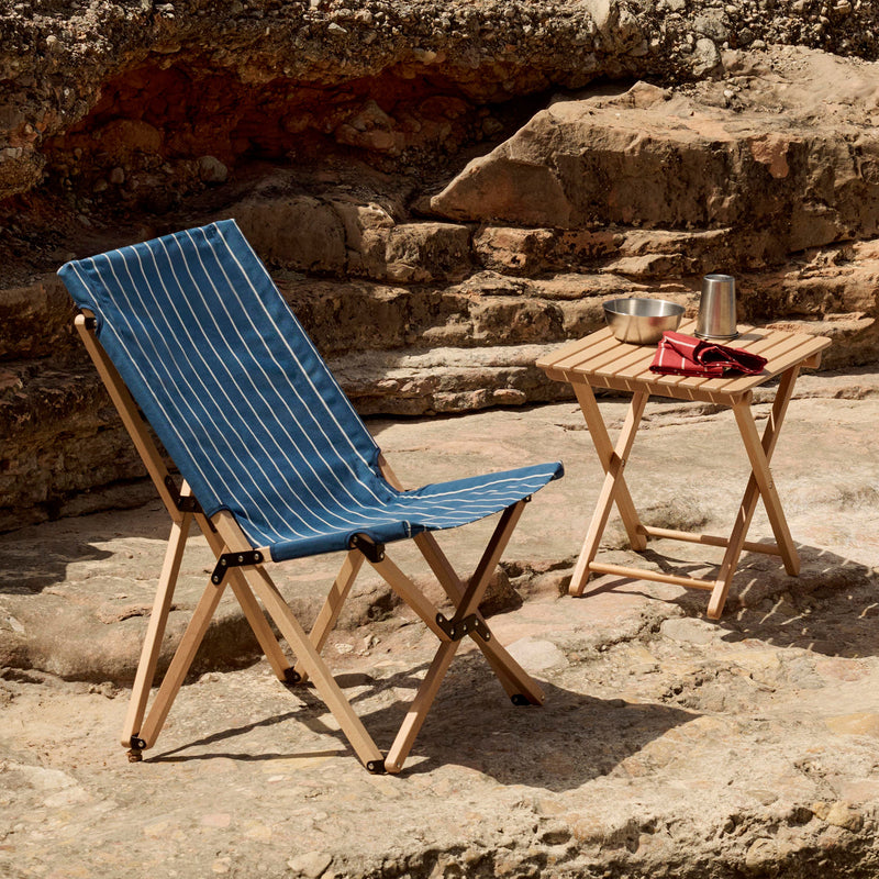 HAY - Outdoor Market Klappstuhl | blue with beige stripe