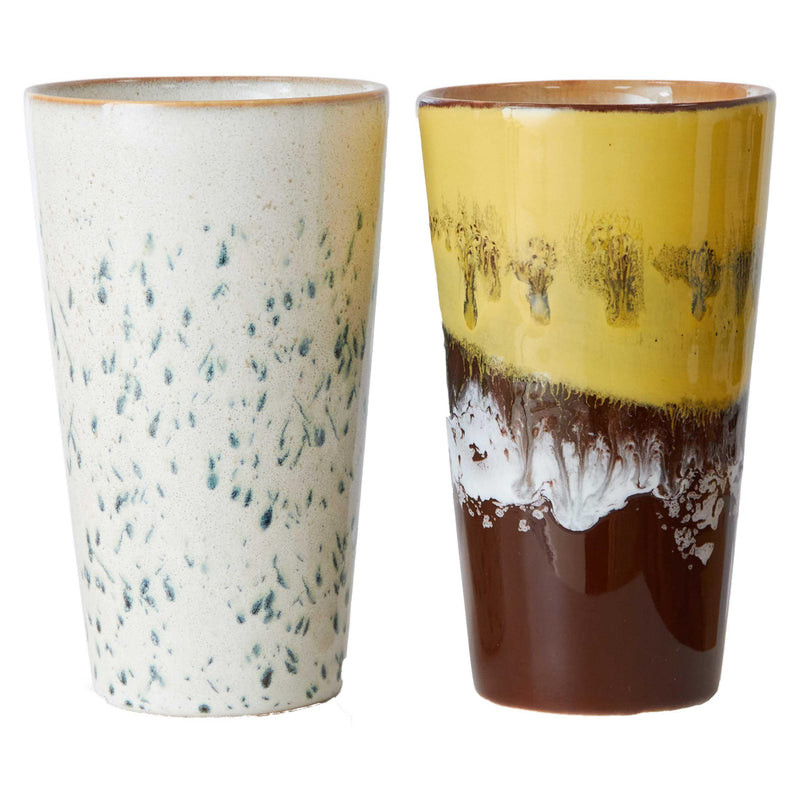 HKliving - 70's Latte Macchiato Becher | 2er-Set / brine