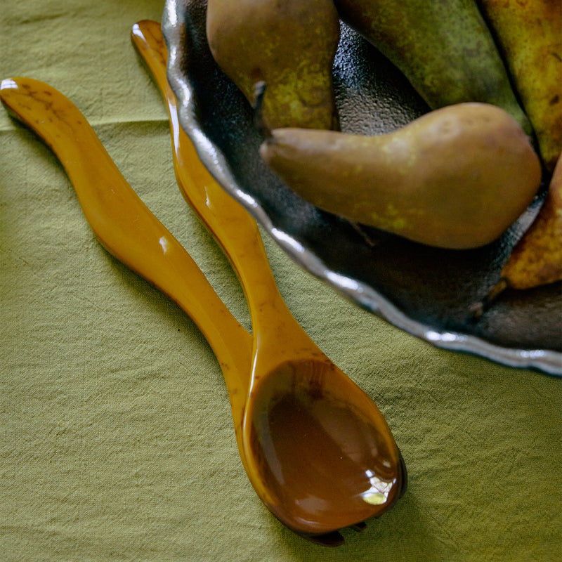 HKliving - Salat Besteck-Set | ochre