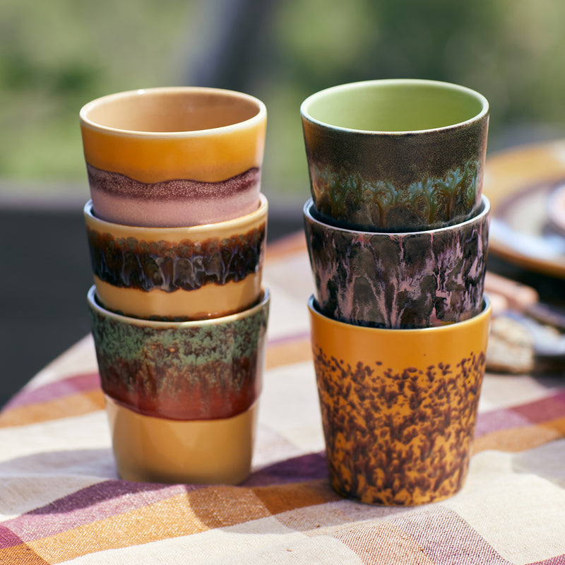 HKliving - 70's Kaffeebecher | 6er-Set / 230 ml / valley