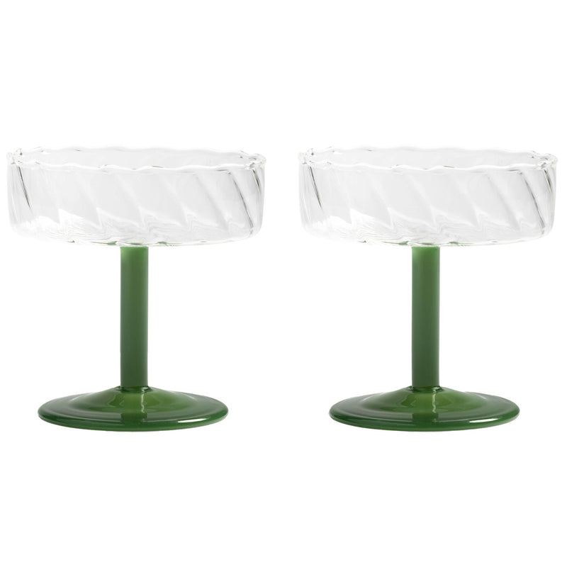 &klevering - Coupe Twirl Champagnerglas | dark green