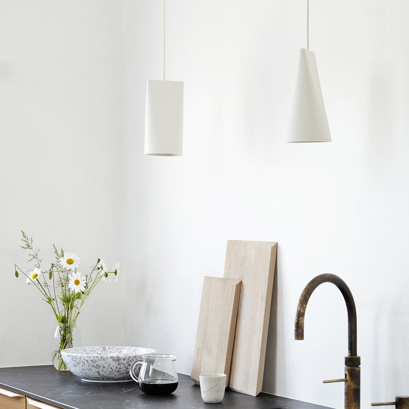 Moebe - Ceramic Pendelleuchte | wide / light grey