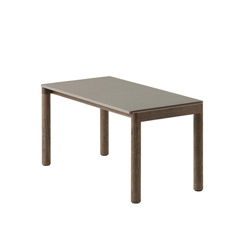 Muuto - Couple Couchtisch | 1 Wavy / 84 x 40 cm / Eiche dunkel geölt/taupe