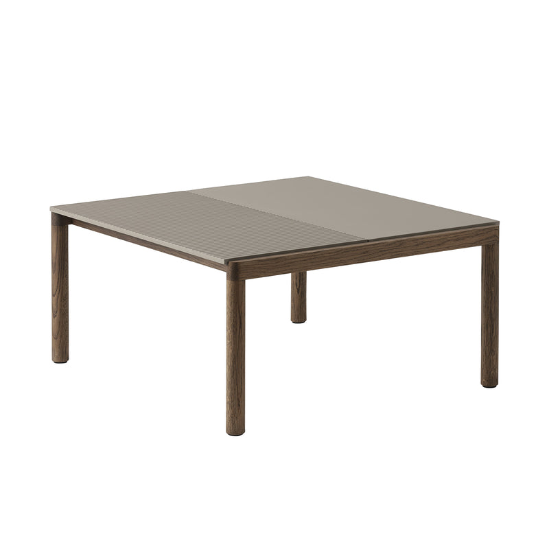 Muuto - Couple Couchtisch | 1 Plain / 84 x 80 cm / Eiche dunkel geölt/taupe