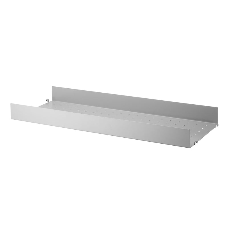 String - Metallboden mit hoher Kante | 78 x 30 cm / grau
