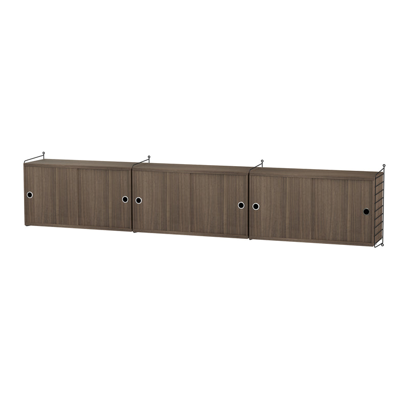 String - Wandschrank | 240 x 50 x 30 cm / Walnuss/schwarz