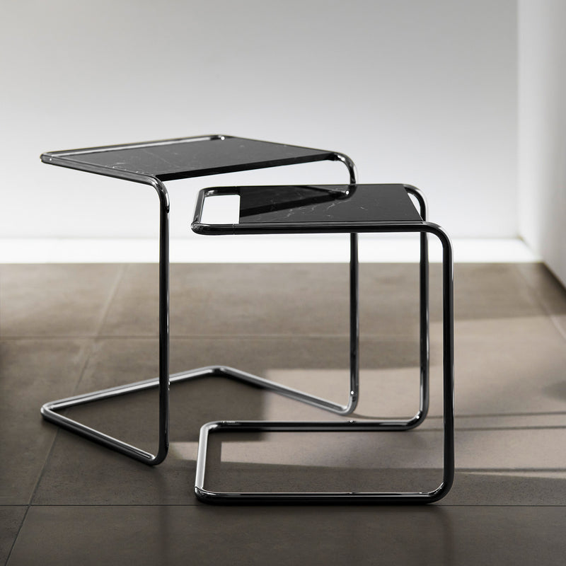 Thonet - JS. THONET by Jil Sander B 97 Beistelltisch | Marmor Nero Marquina / Glossy Titan