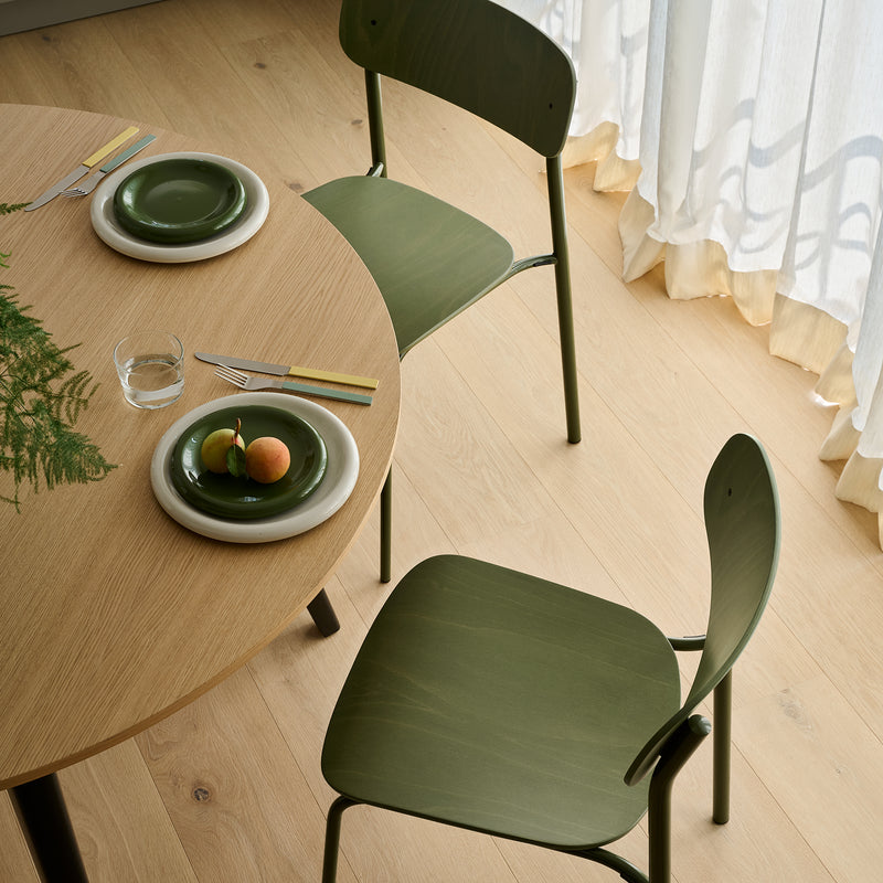 Thonet - S 243 Stuhl | Buche olivgrün gebeizt / olivgrün