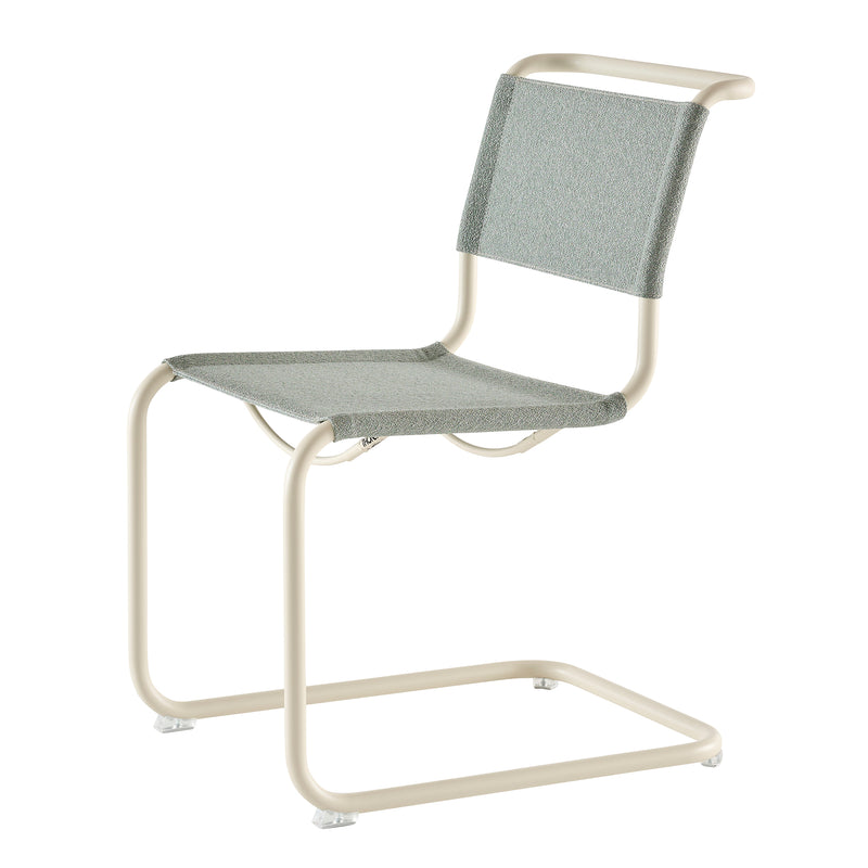 Thonet - S 33 V Stuhl | Stoff Rohi Cento ray / Perlweiß