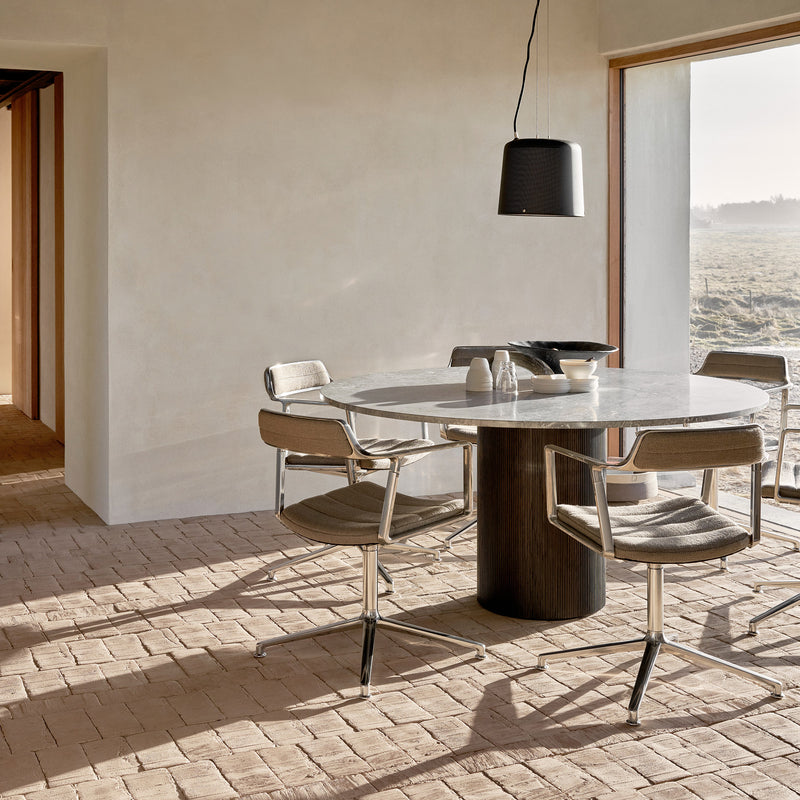 Vipp - 452 Drehstuhl | Gleiter / dark sand / Aluminium poliert