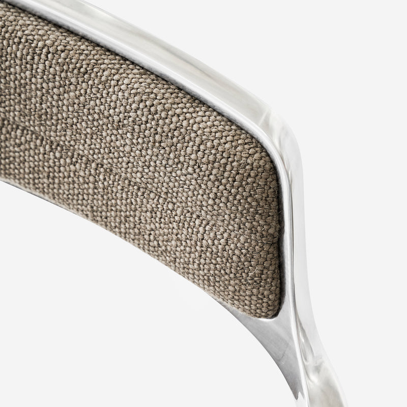 Vipp - 452 Drehstuhl | Rollen / dark sand / Aluminium poliert, Gleiter / dark sand / Aluminium poliert