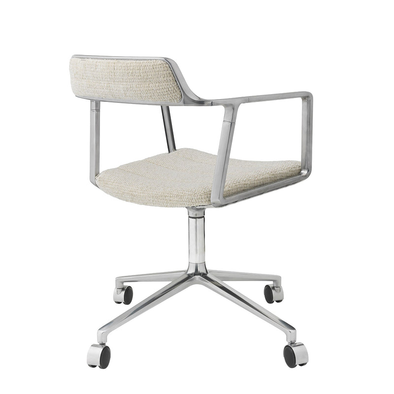 Vipp - 452 Drehstuhl | Rollen / off white / Aluminium poliert