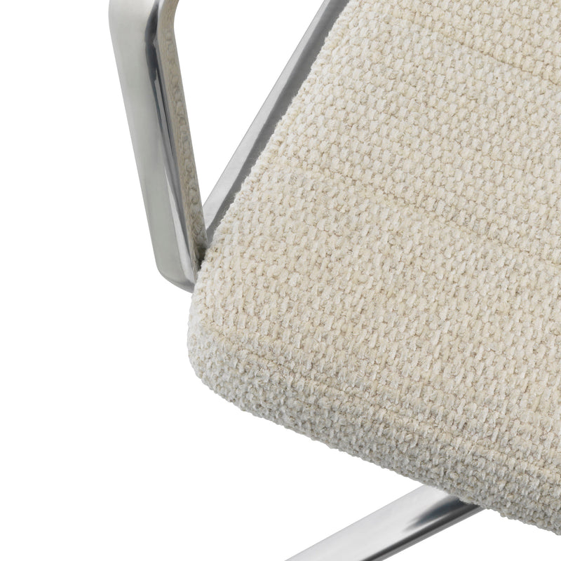 Vipp - 452 Drehstuhl | Rollen / off white / Aluminium poliert, Gleiter / off white / Aluminium poliert