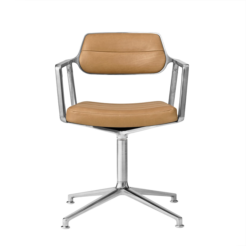 Vipp - 453 Swivel Drehstuhl | Gleiter / Leder camel