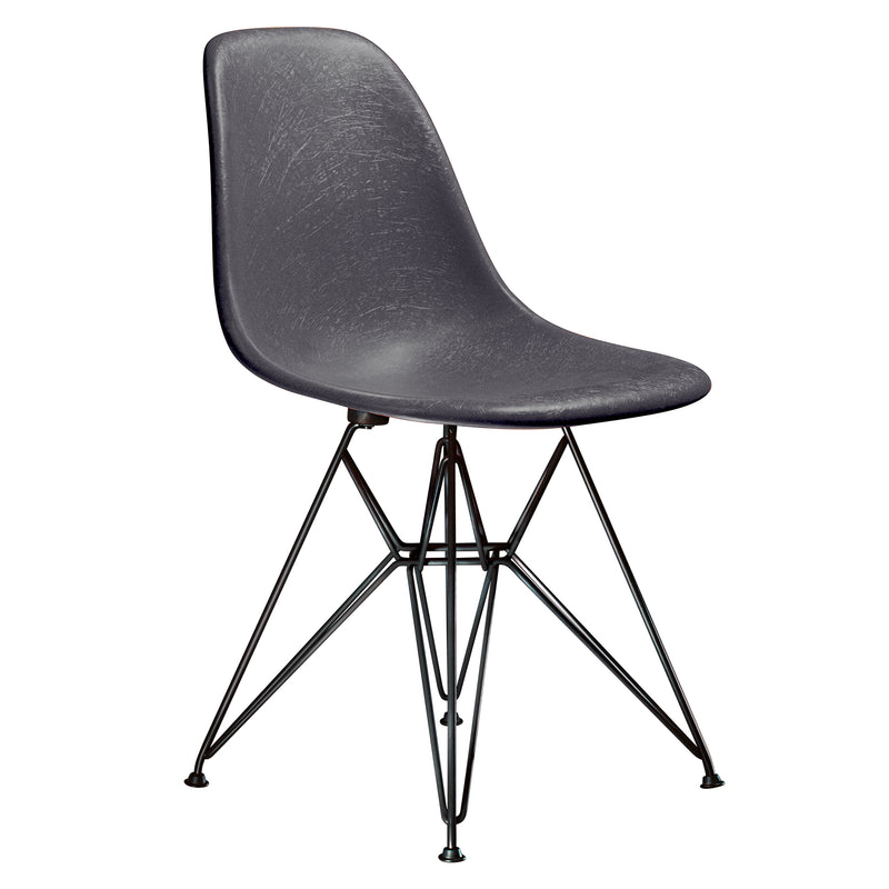 Vitra - Eames Fiberglass Side Chair DSR | Filzgleiter basic dark / Elephant Hide Grey / basic dark pulverbeschichtet