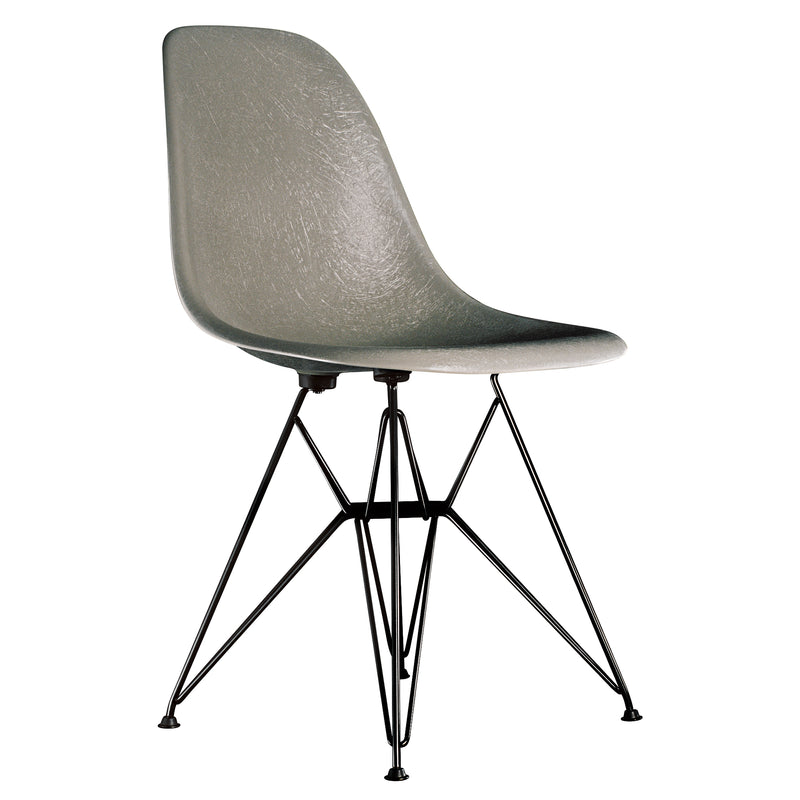 Vitra - Eames Fiberglass Side Chair DSR | Filzgleiter basic dark / Raw Umber / basic dark pulverbeschichtet