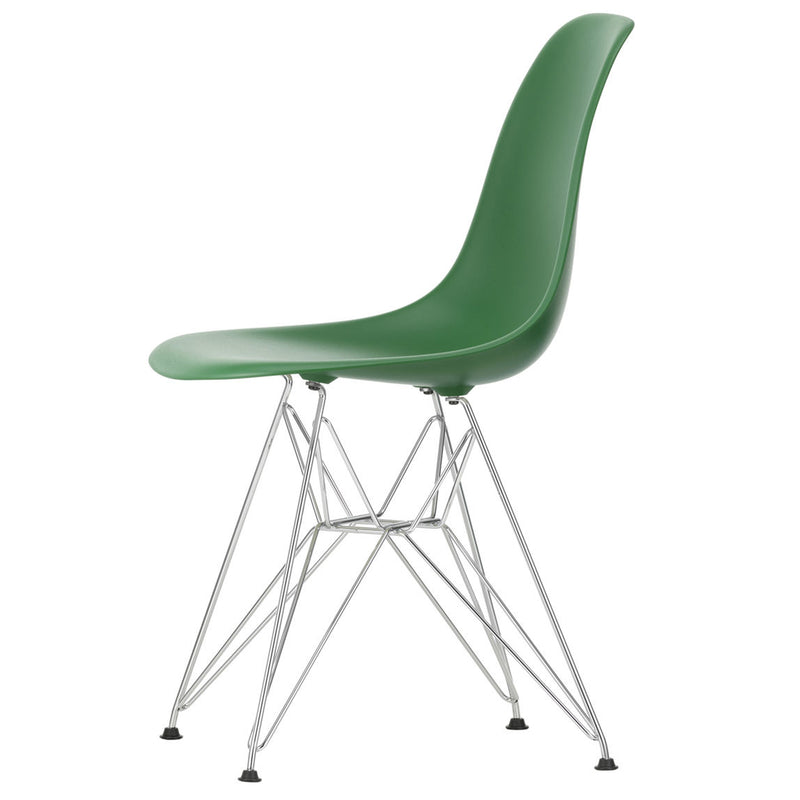 Vitra - Eames Plastic Side Chair DSR RE | Filzgleiter basic dark / smaragd RE / verchromt