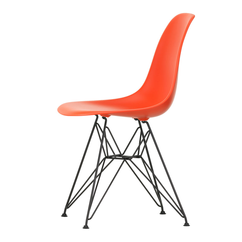Vitra - Eames Plastic Side Chair DSR RE | Filzgleiter basic dark / poppy red RE / basic dark