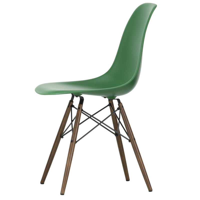 Vitra - Eames Plastic Side Chair DSW RE | Filzgleiter basic dark / smaragd RE / Ahorn dunkel
