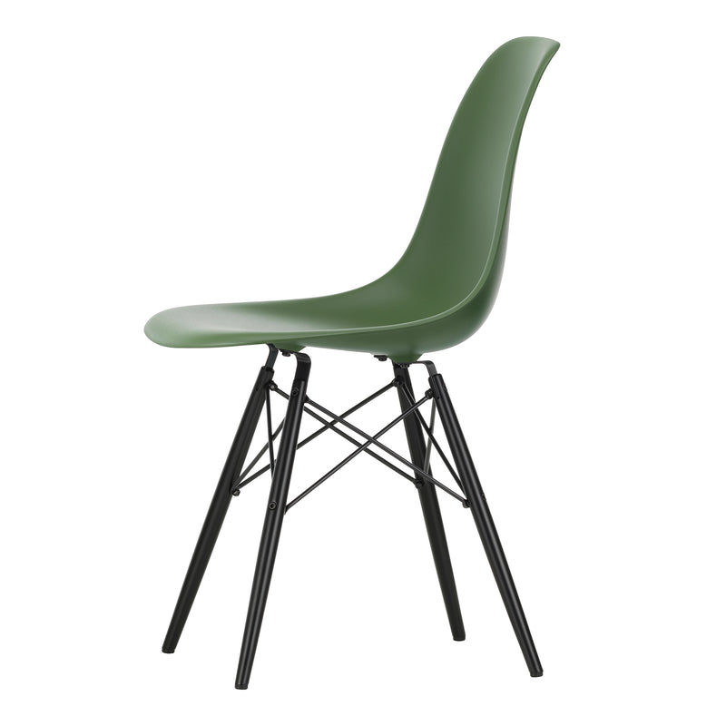 Vitra - Eames Plastic Side Chair DSW RE | Filzgleiter basic dark / forest RE / Ahorn schwarz