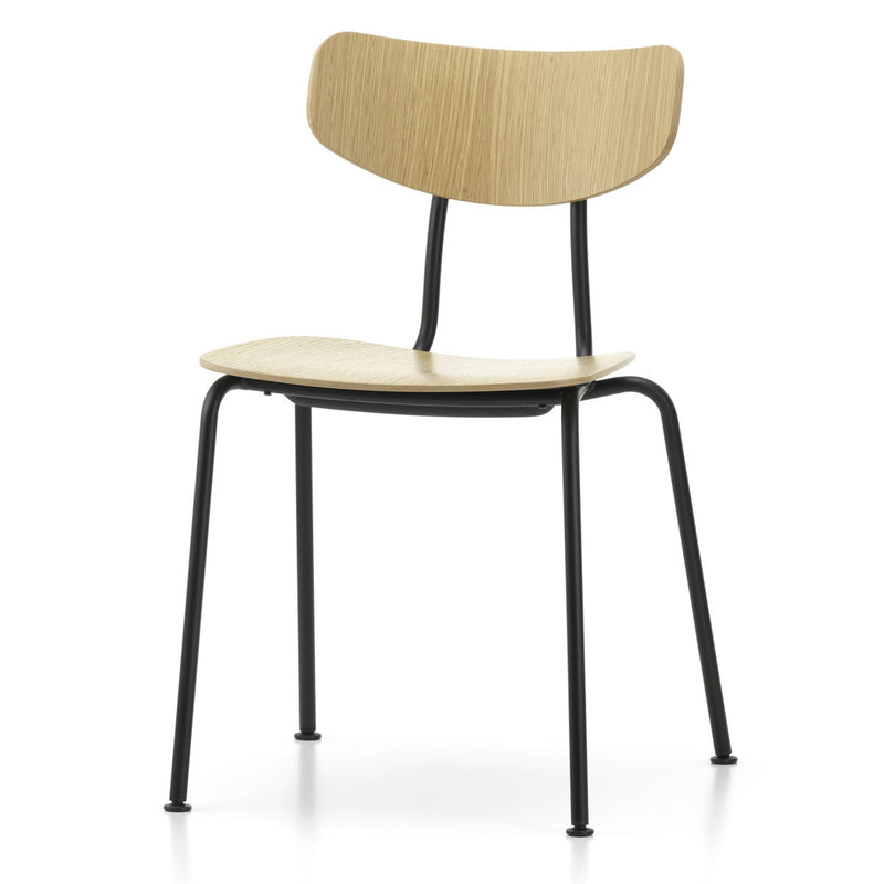 Vitra - Moca Stuhl | Filzgleiter / schwarz / Eiche natur
