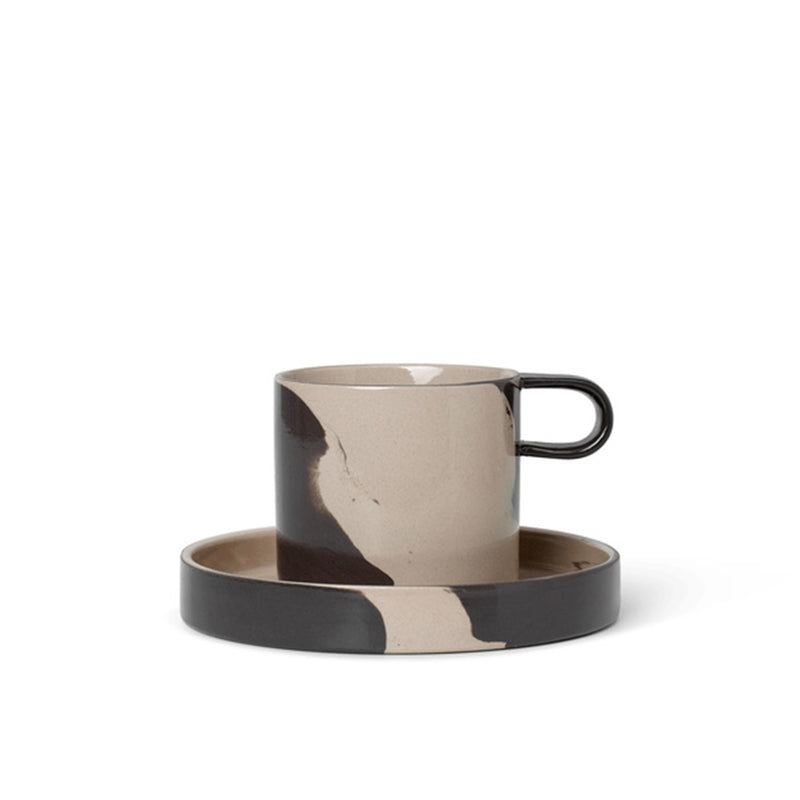 Ferm Living - Inlay Steinzeug Becher mit Teller |
