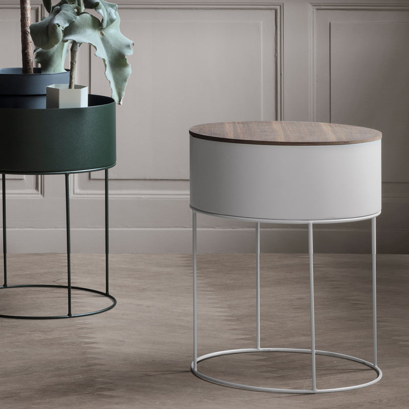 Ferm Living - Plant Box rund | hellgrau